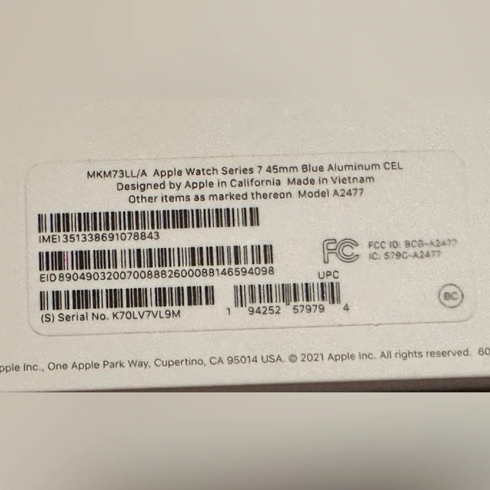 Apple Smartwatch with Blue and Beige Band